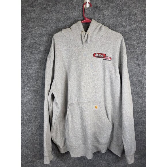 Carhartt Hoodie Mens 2XL Gray Loose Fit Pullover Arnold Silver Stains Workwear - Picture 1 of 9